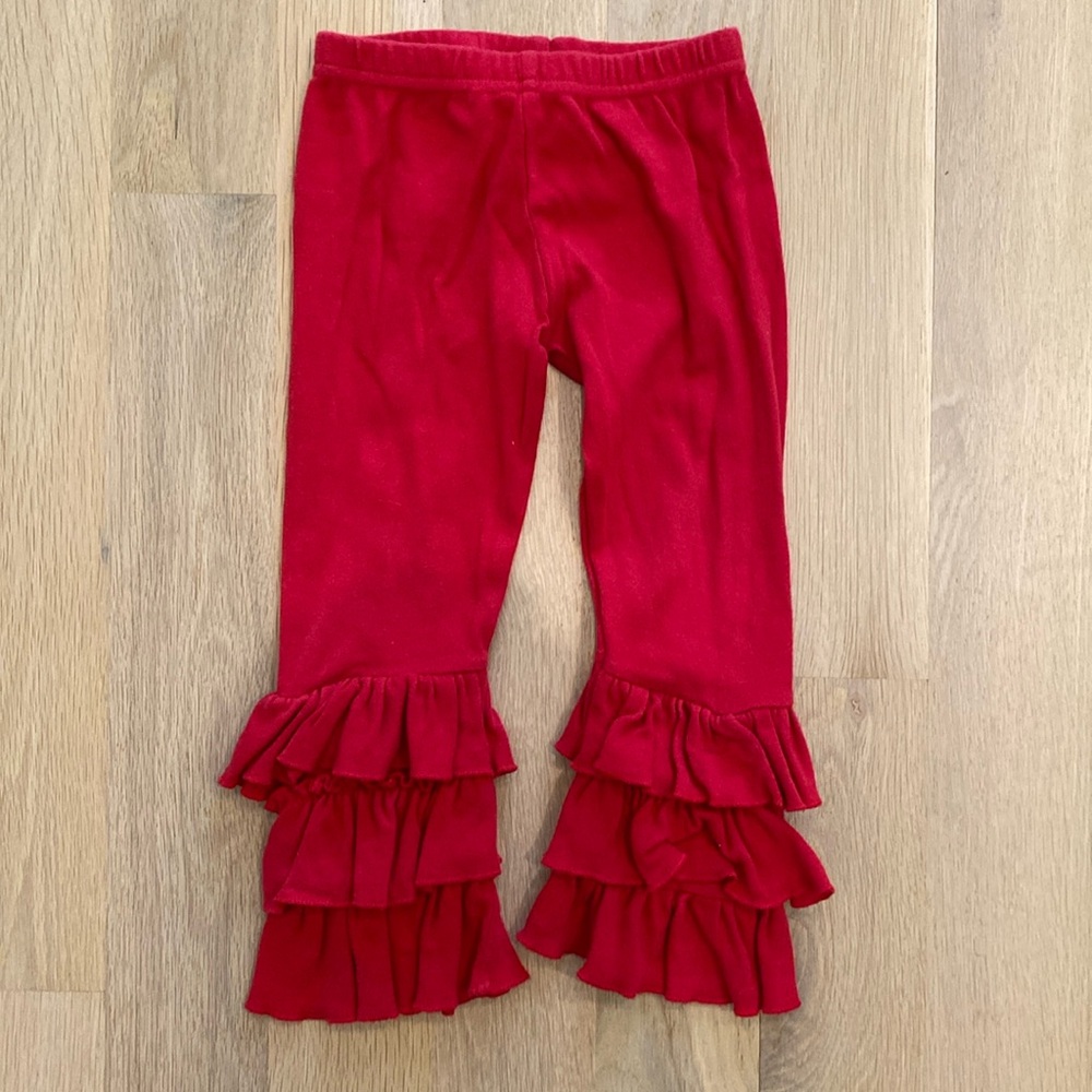 Natalie Grant Red ruffle holiday pants 18M